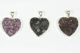 Lot: Druzy Amethyst Heart Pendants - Pieces #84084-1